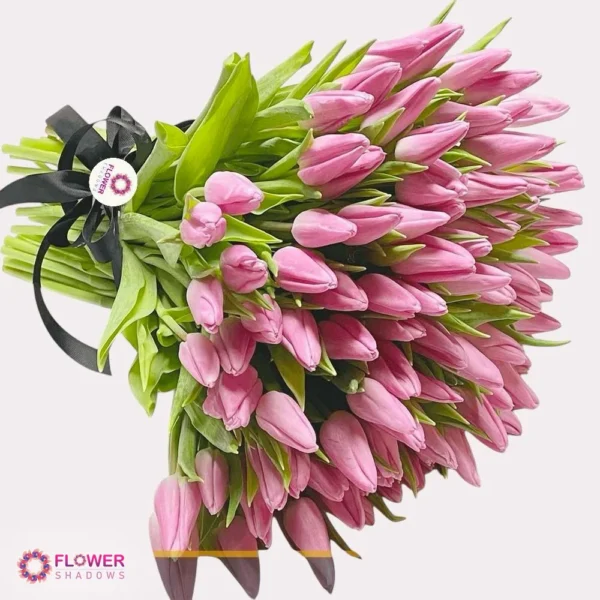 150pcs Pink Tulips | Hand Bouquet - Image 3