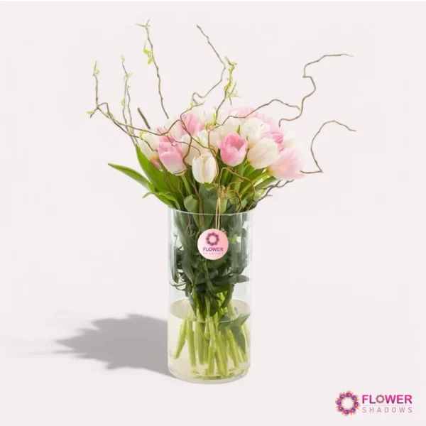 36pcs Tulips | Cylinder Vase - Image 2