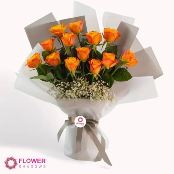 15pcs Orange Roses | Hand Bouquet - Image 2