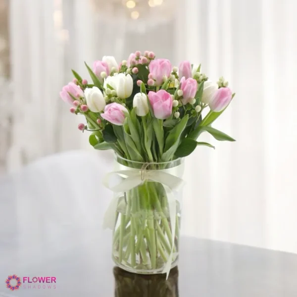 20pcs Tulips | Cylinder Vase - Image 2