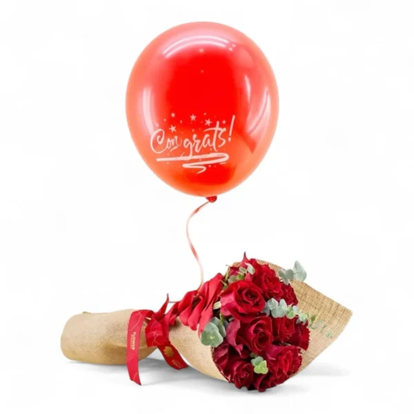 Red Roses | Balloons - Image 2