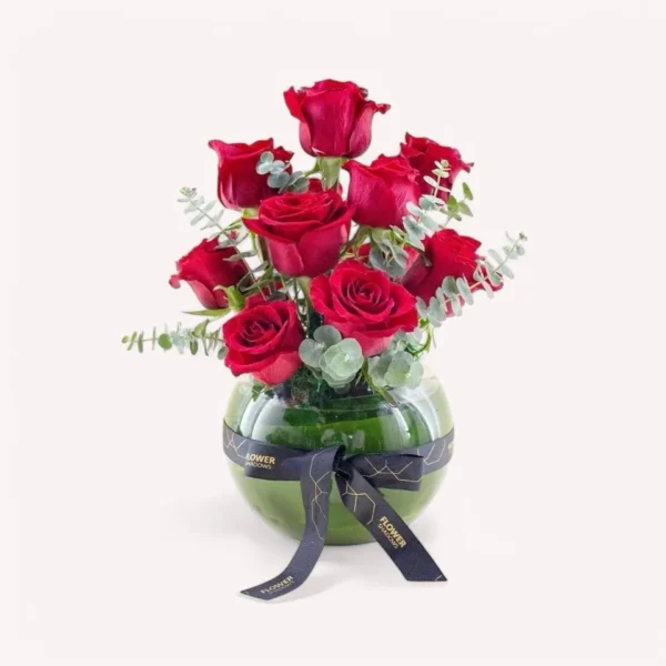 Roma Red Roses | Glass Vase - Image 2