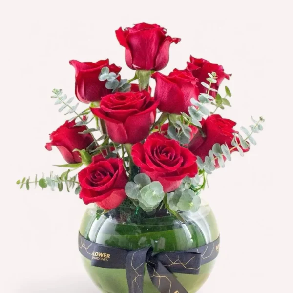 Roma Red Roses | Glass Vase - Image 3