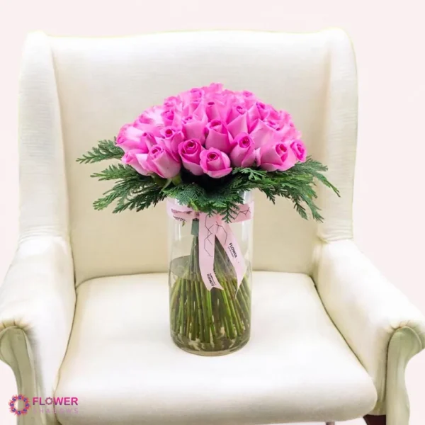 Pink Roses Vase