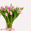 Pink Tulips in Cylinder Vase - Image 3