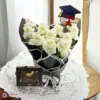 White Rose & Chocolate Graduation Gift Set