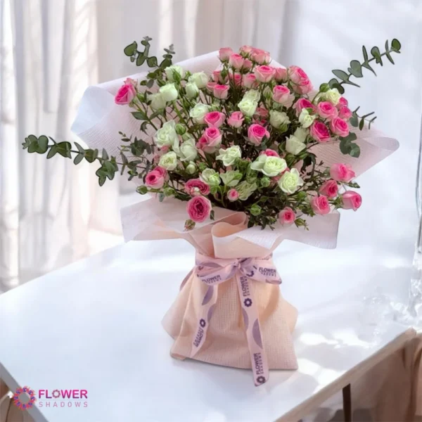 Graceful Pink & White baby Rose