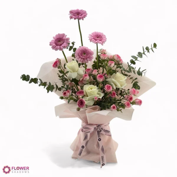 Charming Pink & White Bouquet - Image 2