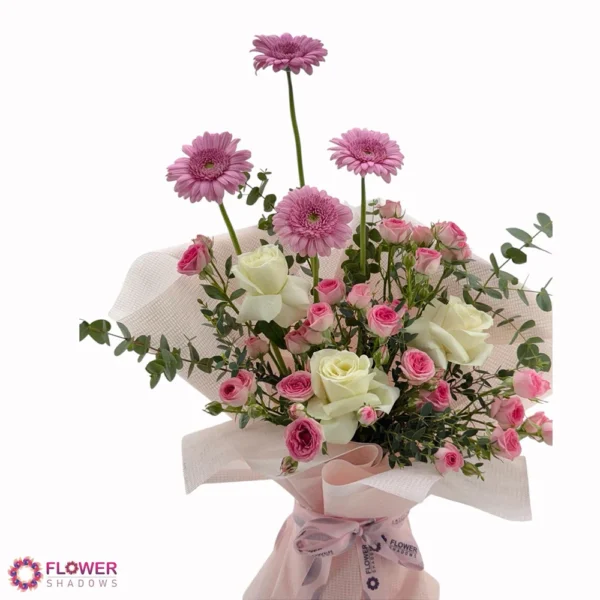 Charming Pink & White Bouquet - Image 3
