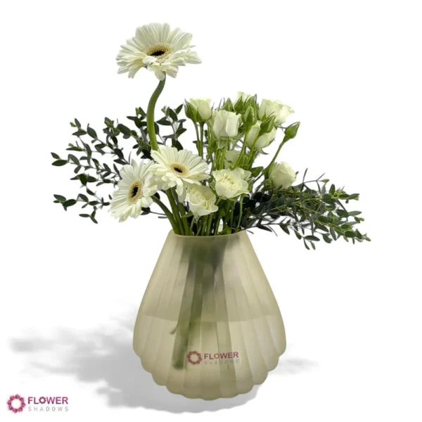 Serene White Bloom Vase - Image 2